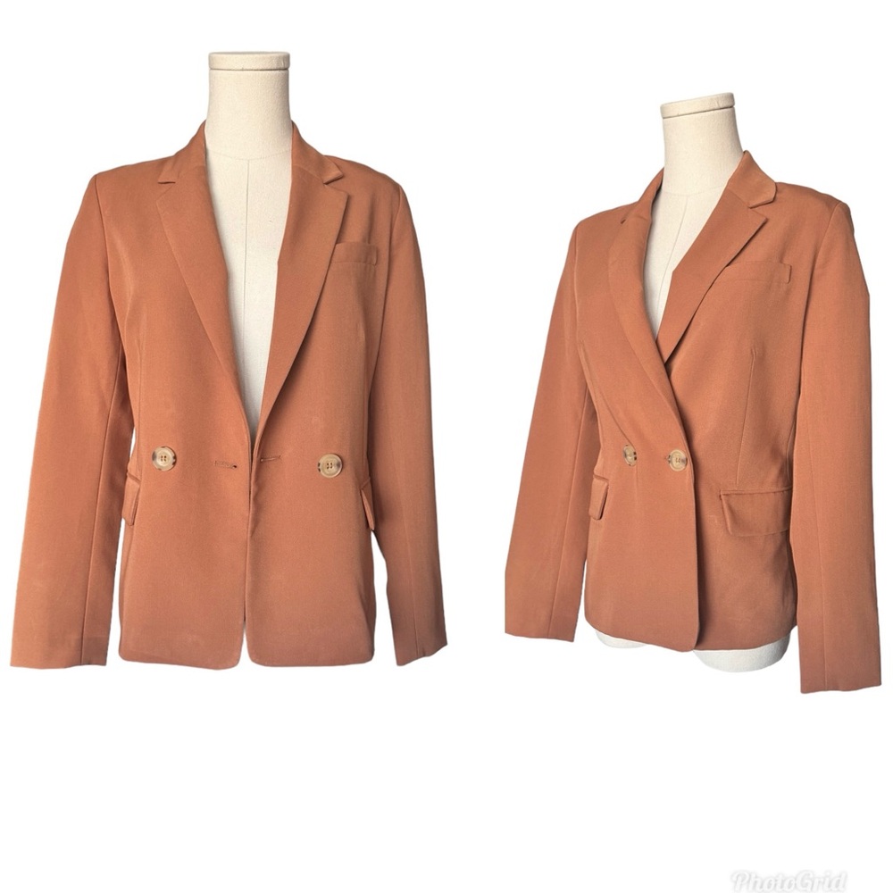 Bershka Golden Mustard Double Breasted Blazer Jacket Size XS
